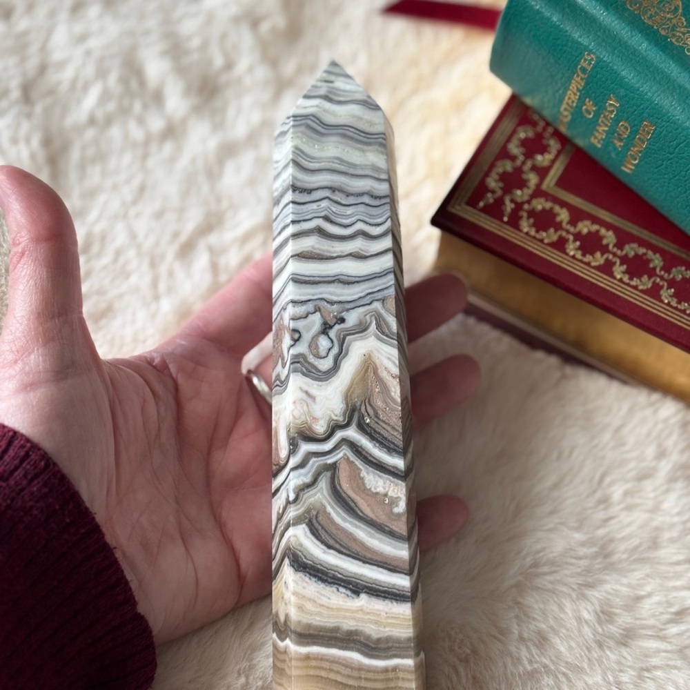 Extra Large Zebra Calcite Tower - Picture 3 of 3
